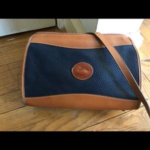 Dooney & Bourke vintage navy blue&tan leather bag